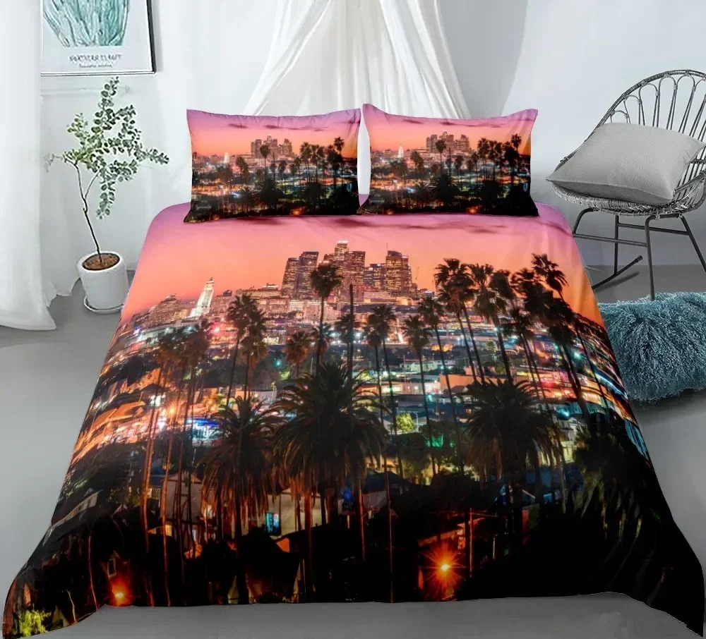 Home Textiles New York - 3D 프린트 뉴욕시 야경 침구 세트