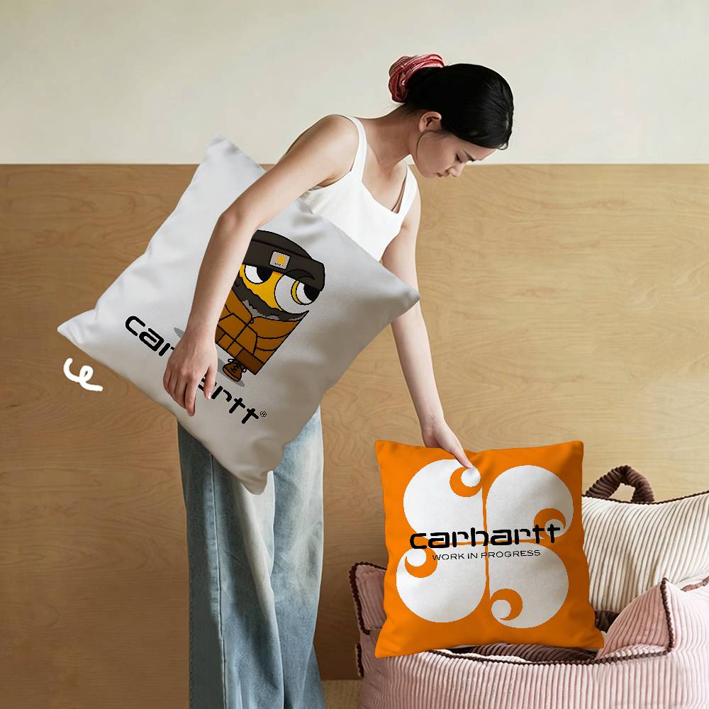 Home Textiles Inc - C-Carharttes 로고 메이플 디자인 쿠션 커버