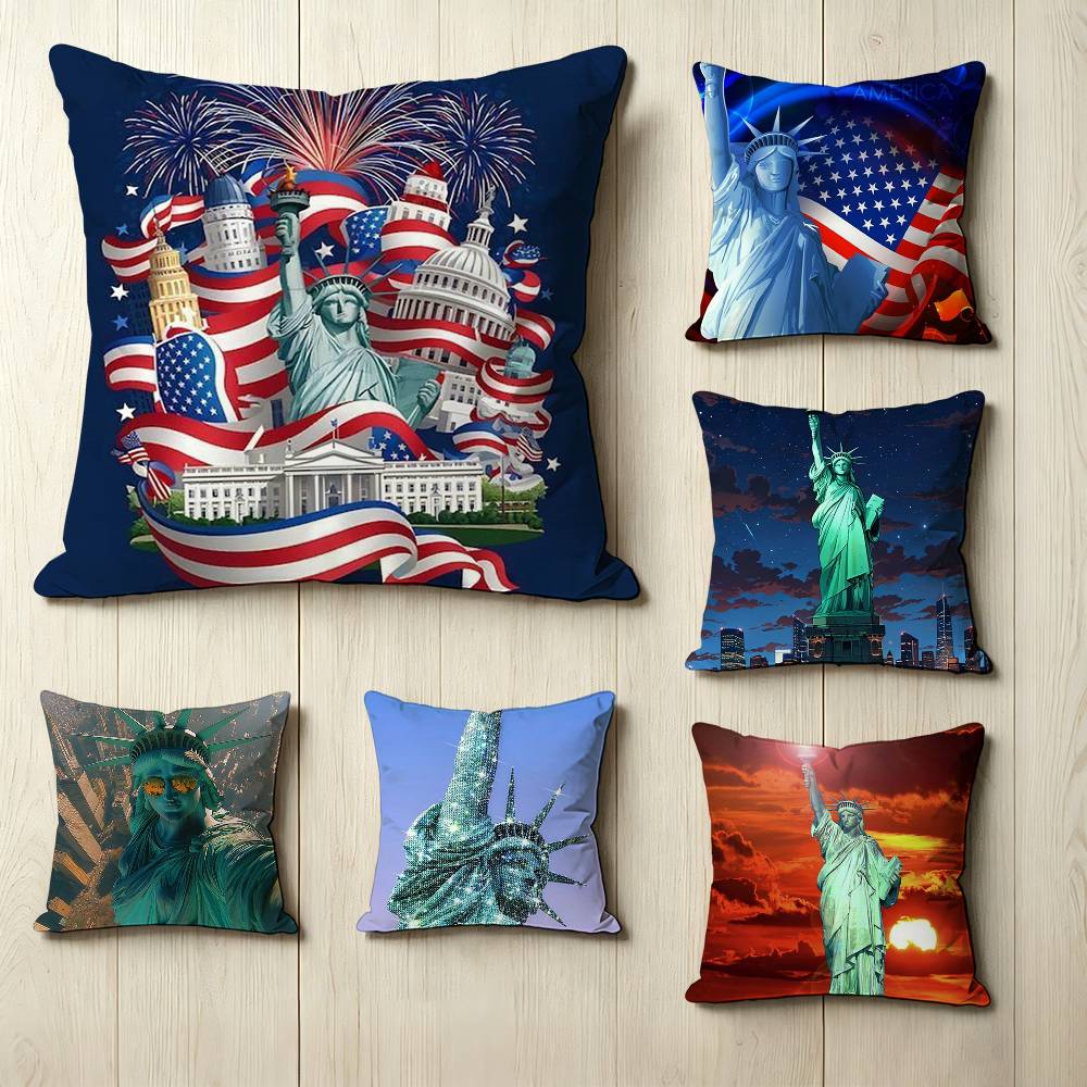 Home Textiles New York - 뉴욕 미국 자유의 여신상 사각형 양면