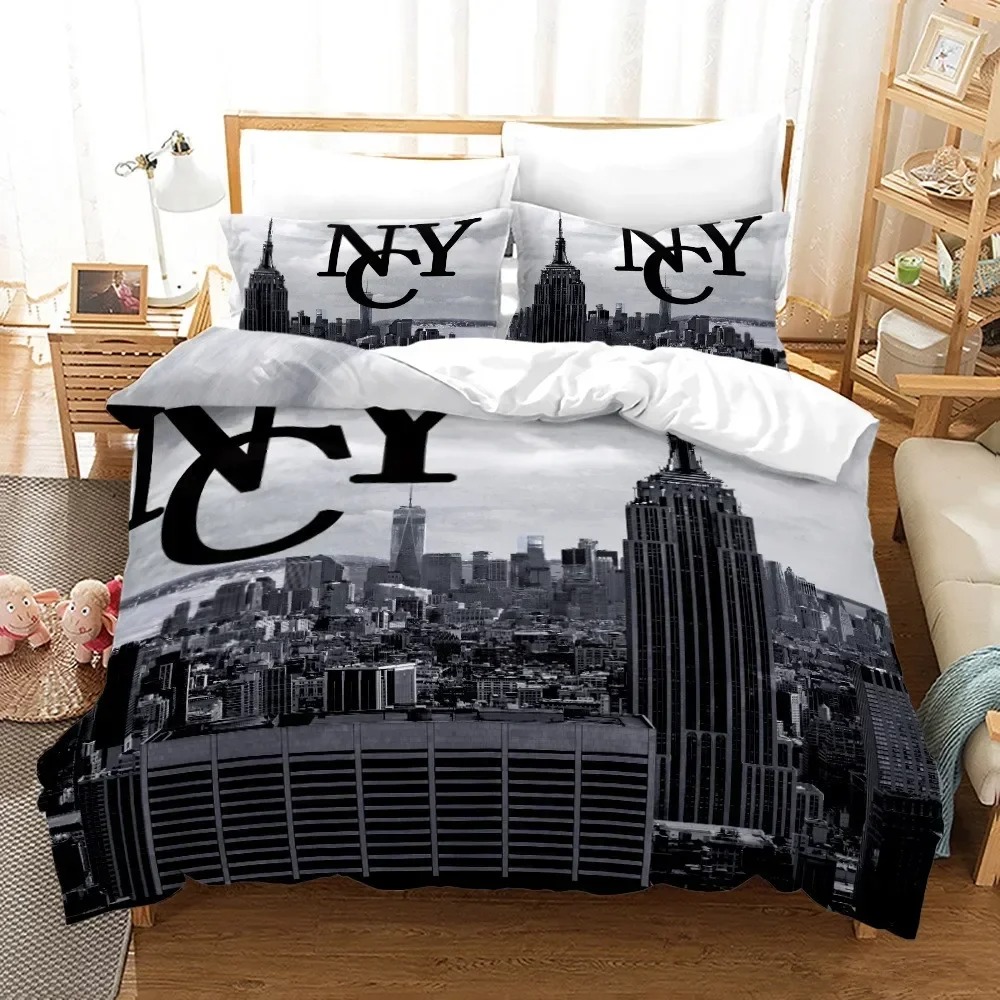 3D 프린트 뉴욕시 야경 침구 세트 퀸 킹 사이즈 이불 - Home Textiles New York 리뷰 및 가격