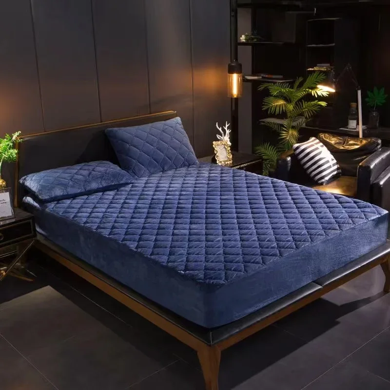 크리스탈 벨벳 두꺼운 누비 이불 매트리스 커버 따뜻한  - Mattress Pad Topper 리뷰 및 가격