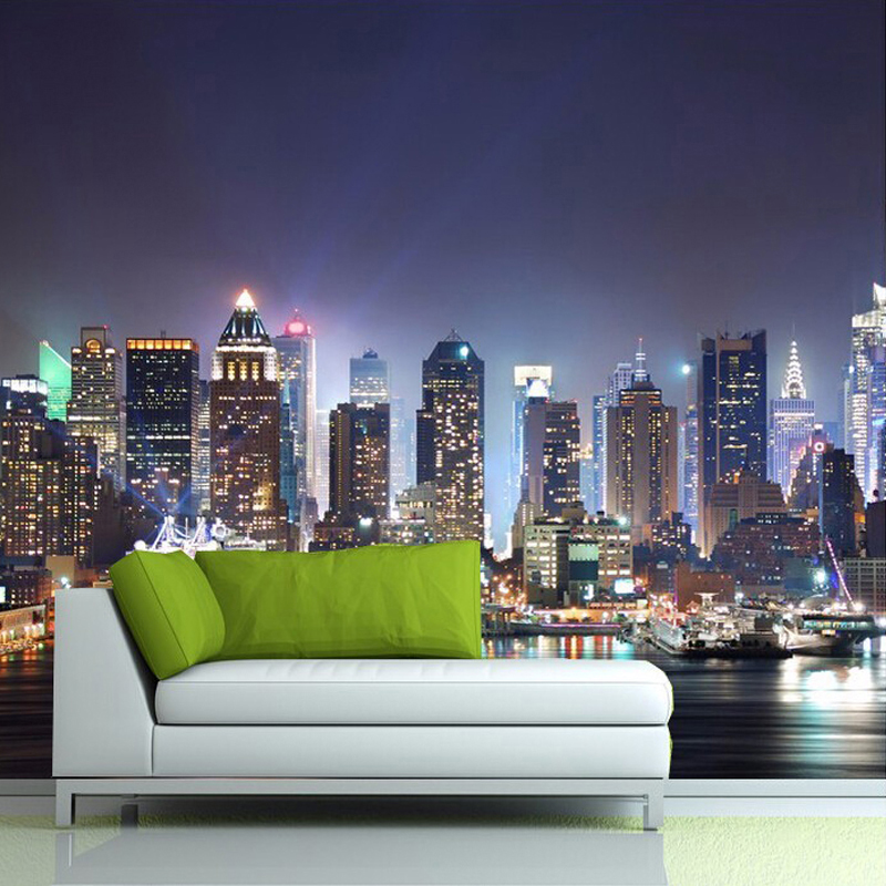 맞춤형 제품 사진 벽지 뉴욕시 야경 아트 벽화 거실 T - Home Textiles New York 리뷰 및 가격