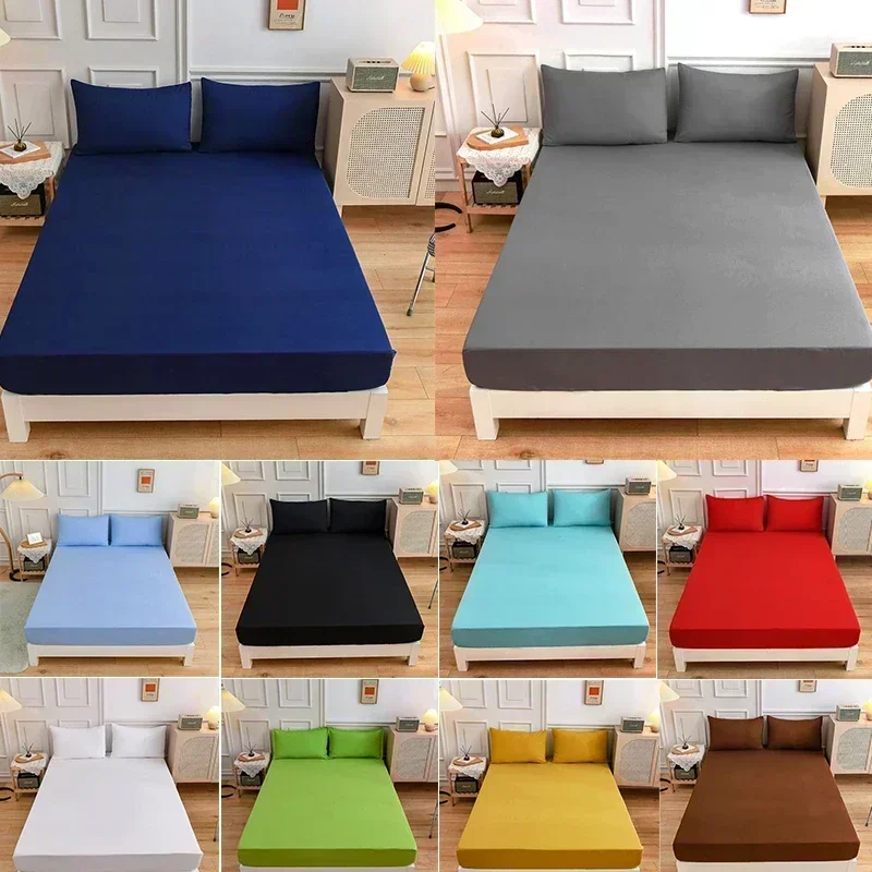 단색 부드러운 폴리에스터 피티드 시트 탄성 매트리스 커 - Mattress Pad Topper 리뷰 및 가격
