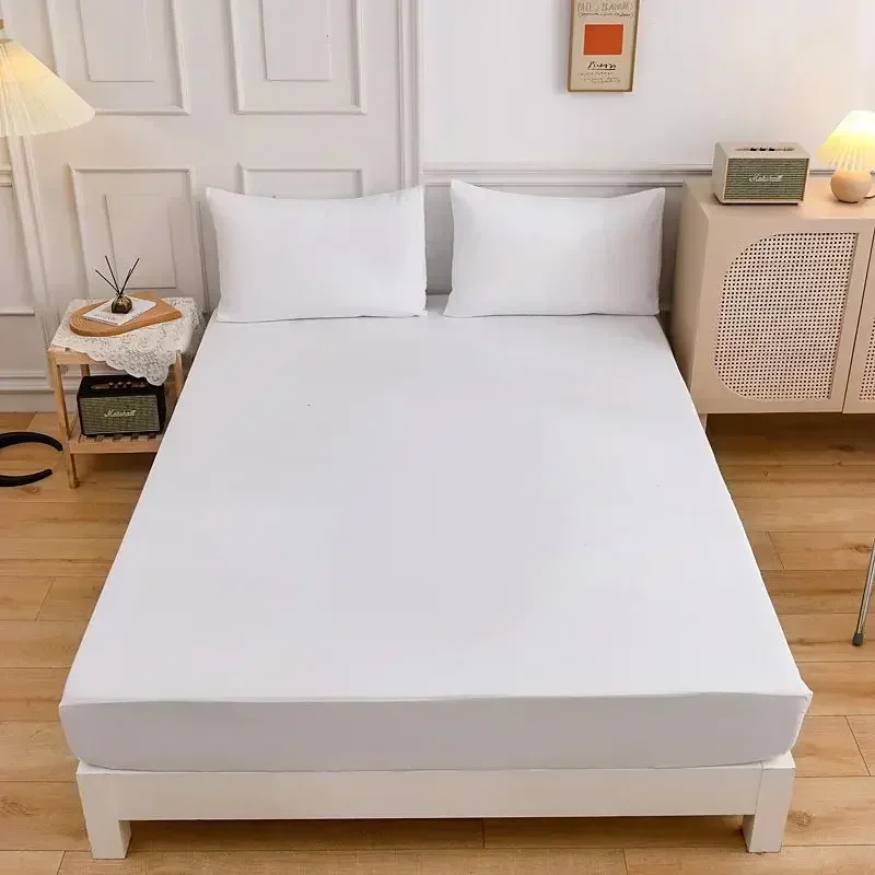 단색 부드러운 폴리에스터 피티드 시트 탄성 매트리스 커 - Mattress Pad Topper 리뷰 및 가격