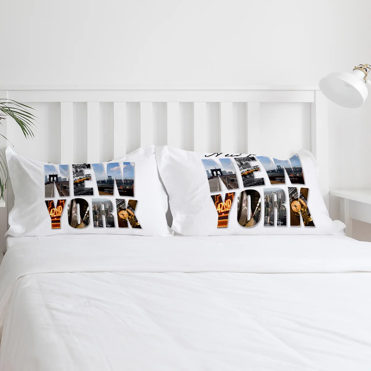 뉴욕 영어 텍스트 풍경 이불 커버와 베개 커버 맞춤형  - Home Textiles New York 리뷰 및 가격